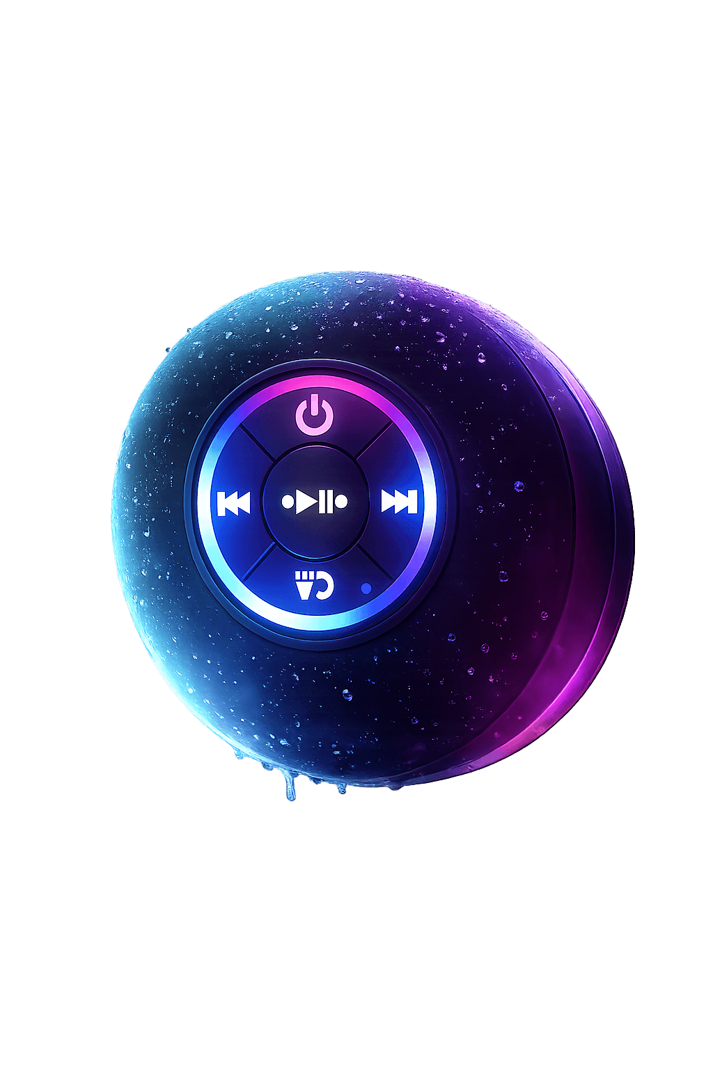 Dardanai Shower Speaker — IPX4 water-resistant Bluetooth speaker with neon LED ring